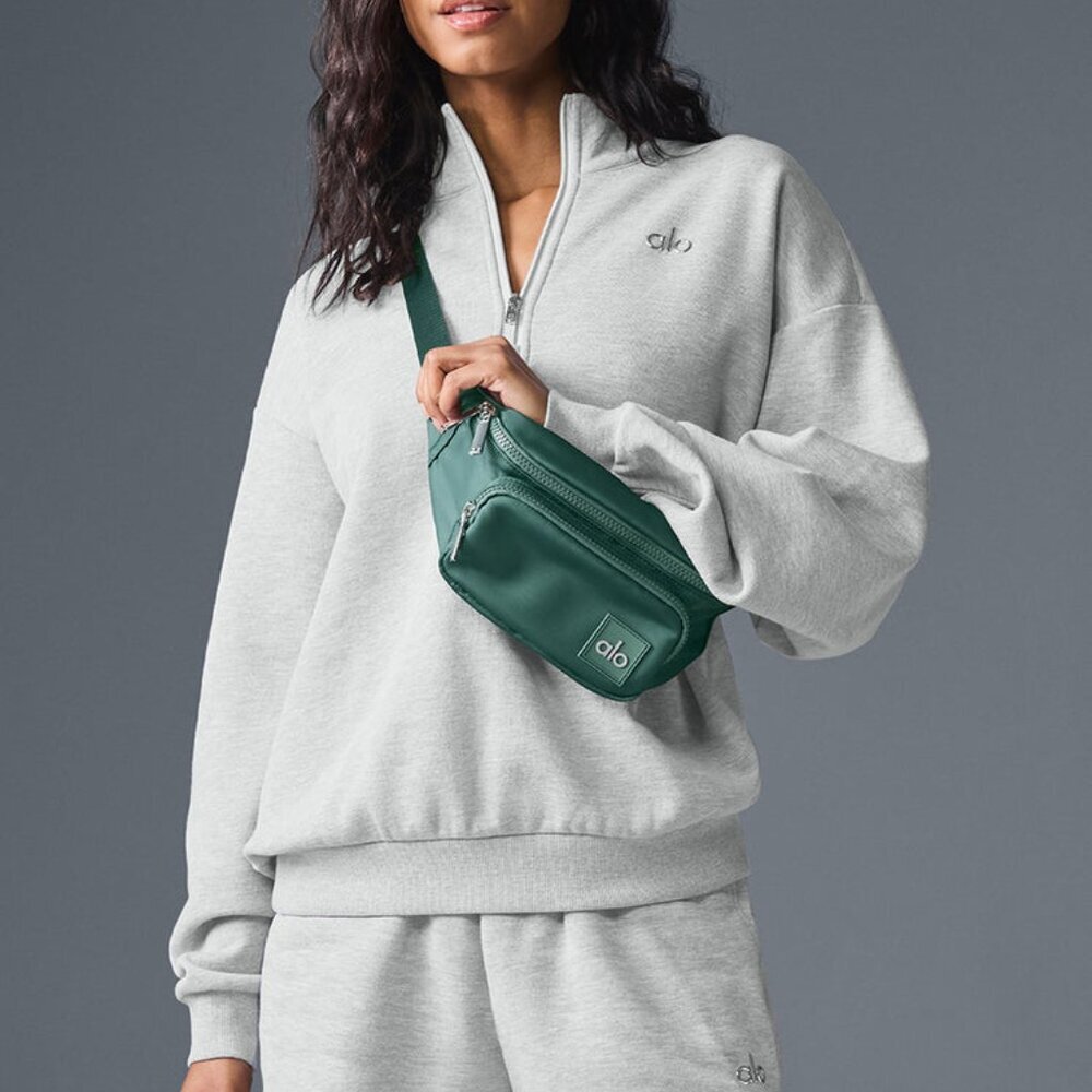 NEW Alo Yoga Accolade 1/4 Zip Pullover Athletic Heather Grey Large Unisex gym - Picture 4 of 5